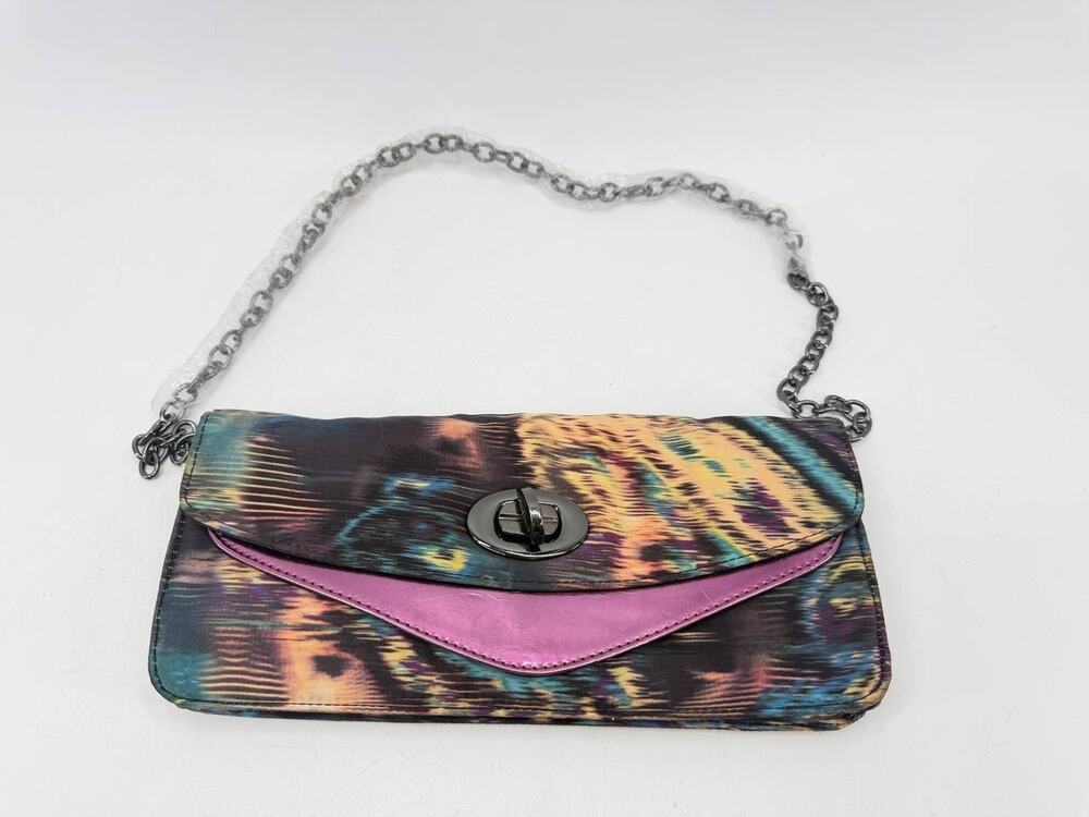 ALDO Onell-57 Multicolor Abstract Print Chain Shoulder Bag Envelope Clutch